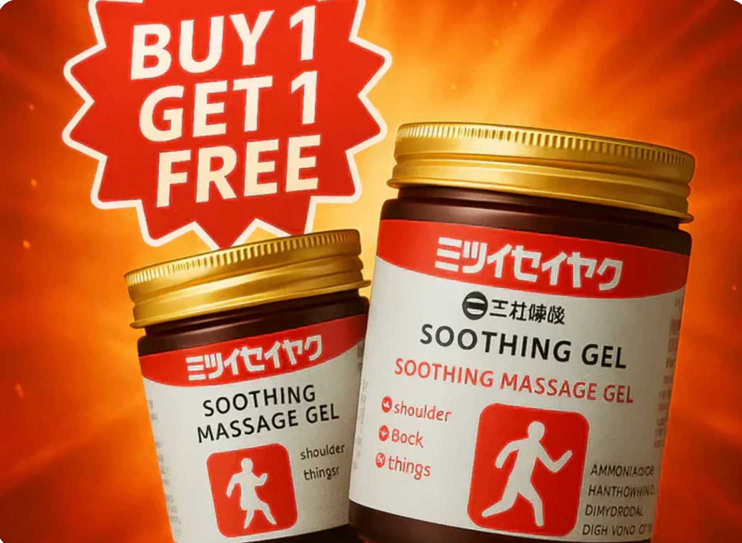 QuikRelief - Instant Japanese Pain Relief Gel Buy 1 Get 1 Free (Pack of 2)